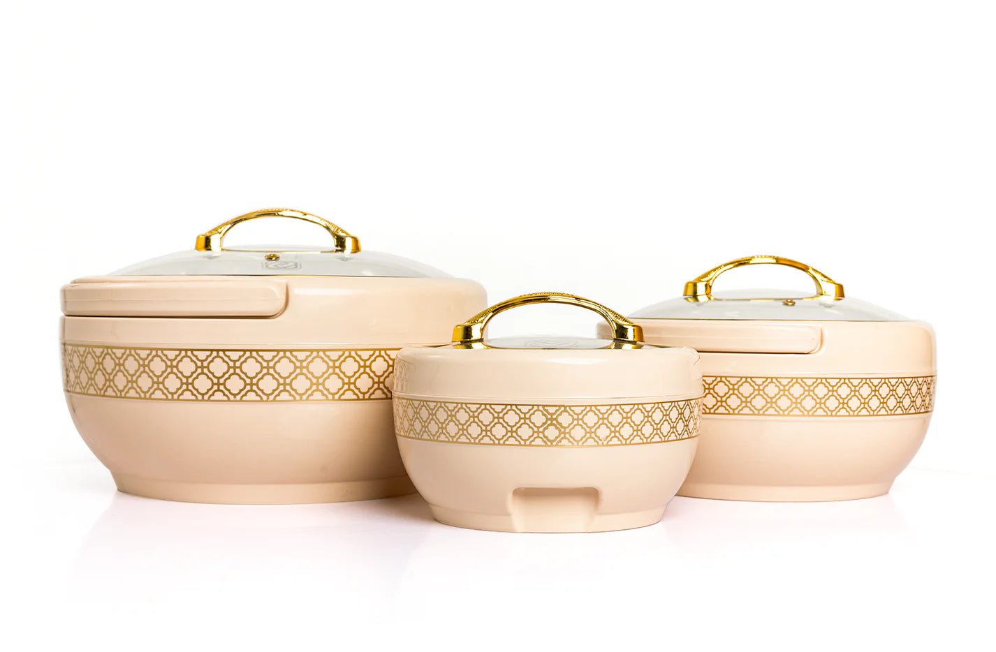 3 piece hotpot set gold